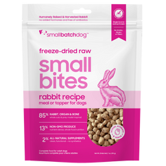 Freeze-Dred Raw Small Bites Rabbit Recipe Pink Bag 7oz