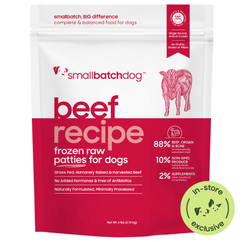 Beef Recipe Frozen Raw Patties for Dogs Red 6lb Bag. In-Store Exclusive.