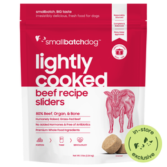 Lightly Cooked Beef Recipe Sliders for Dogs Red 5lb Bag. In-Store Exclusive.