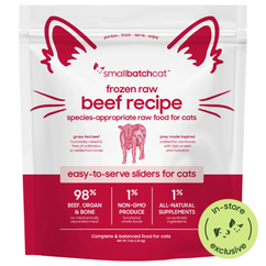 Frozen Raw Beef Sliders for Cats