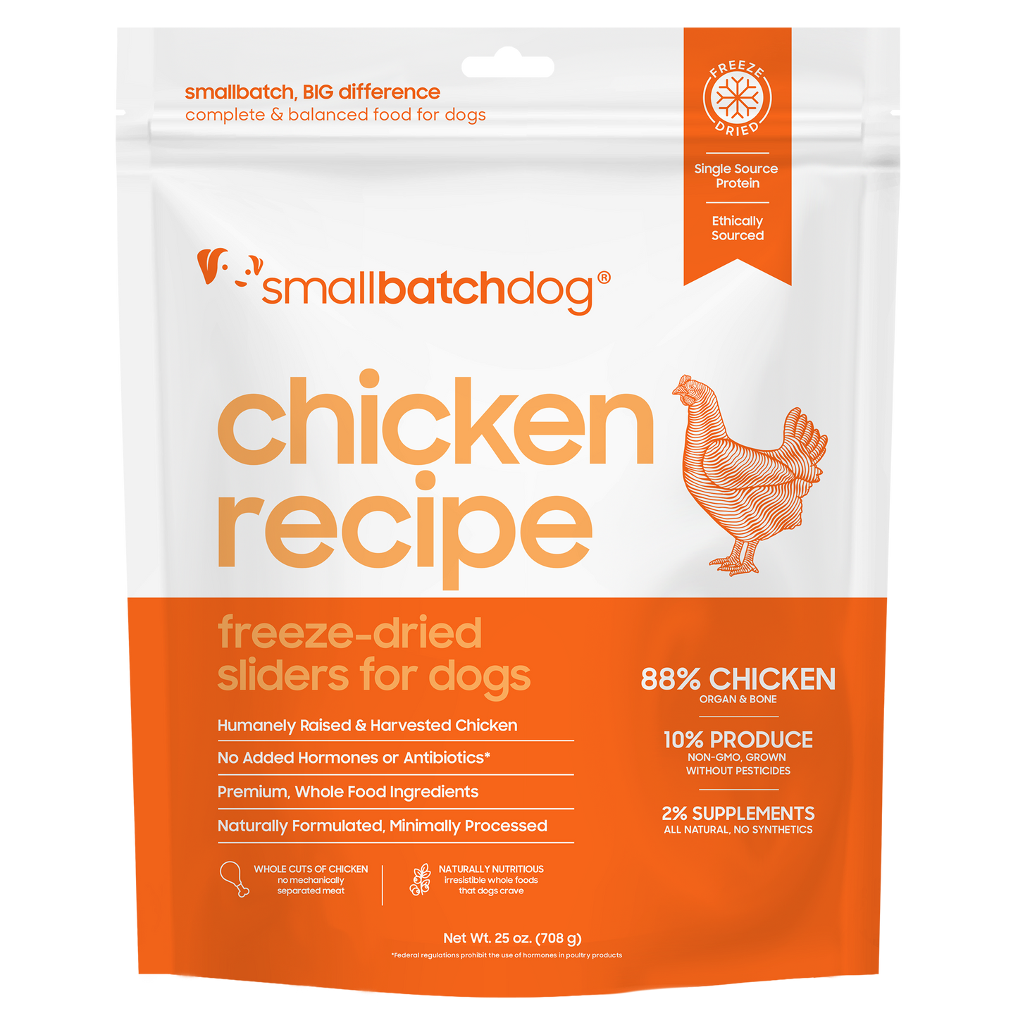 Freeze-Dried Raw Chicken Sliders - 25 oz - Dog Food