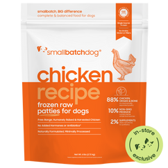 Frozen Raw Chicken Patties for Dogs - 6 lb patties - Dog Food