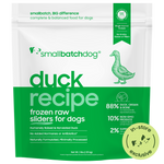 Frozen Raw Duck Sliders for Dogs