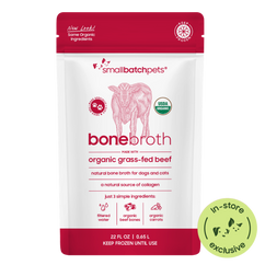 Package of Smallbatch Frozen Organic Beef Bone Broth with in-store icon