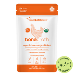 Package of Smallbatch Frozen Organic Chicken Bone Broth with in-store icon