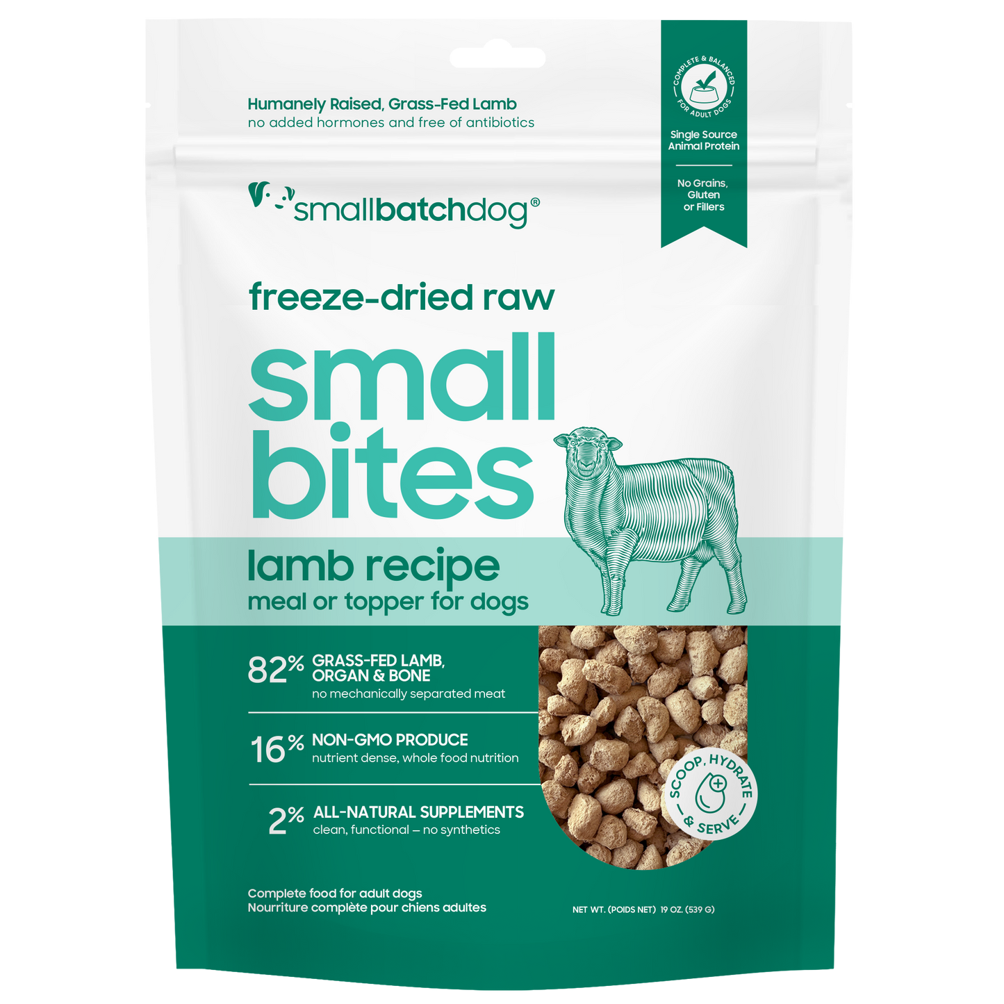 Freeze-Dried Raw Lamb Small Bites - 19 oz - Dog Food