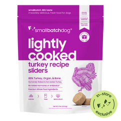 Lightly Cooked Turkey Sliders for Dogs - 2lb - Dog Food