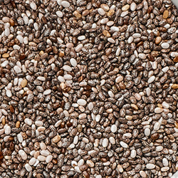 Pile of many organic chia seeds.