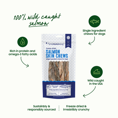 100% wild caught salmon. Single ingredient, wild caught, rich in protein and omega-3. 