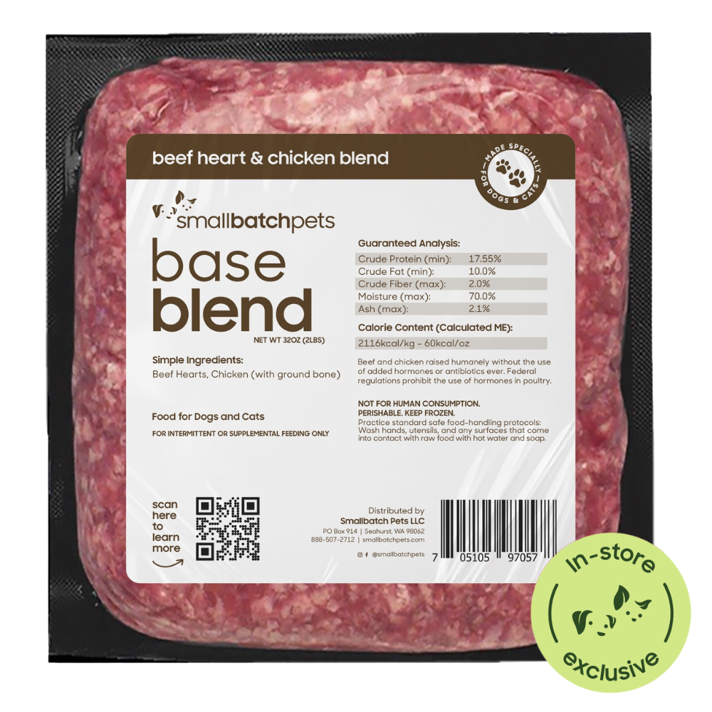 Frozen Raw Beef Heart & Chicken Base Blend - Dog Food