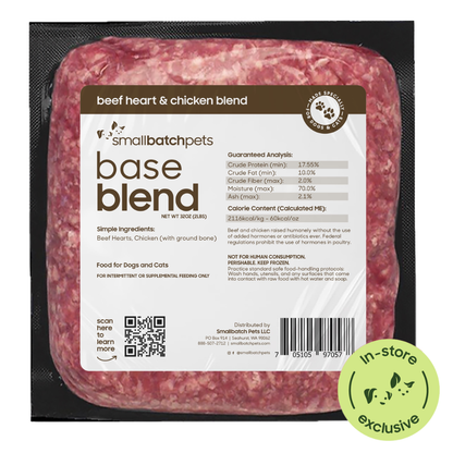 Frozen Raw Beef Heart & Chicken Base Blend - Dog Food
