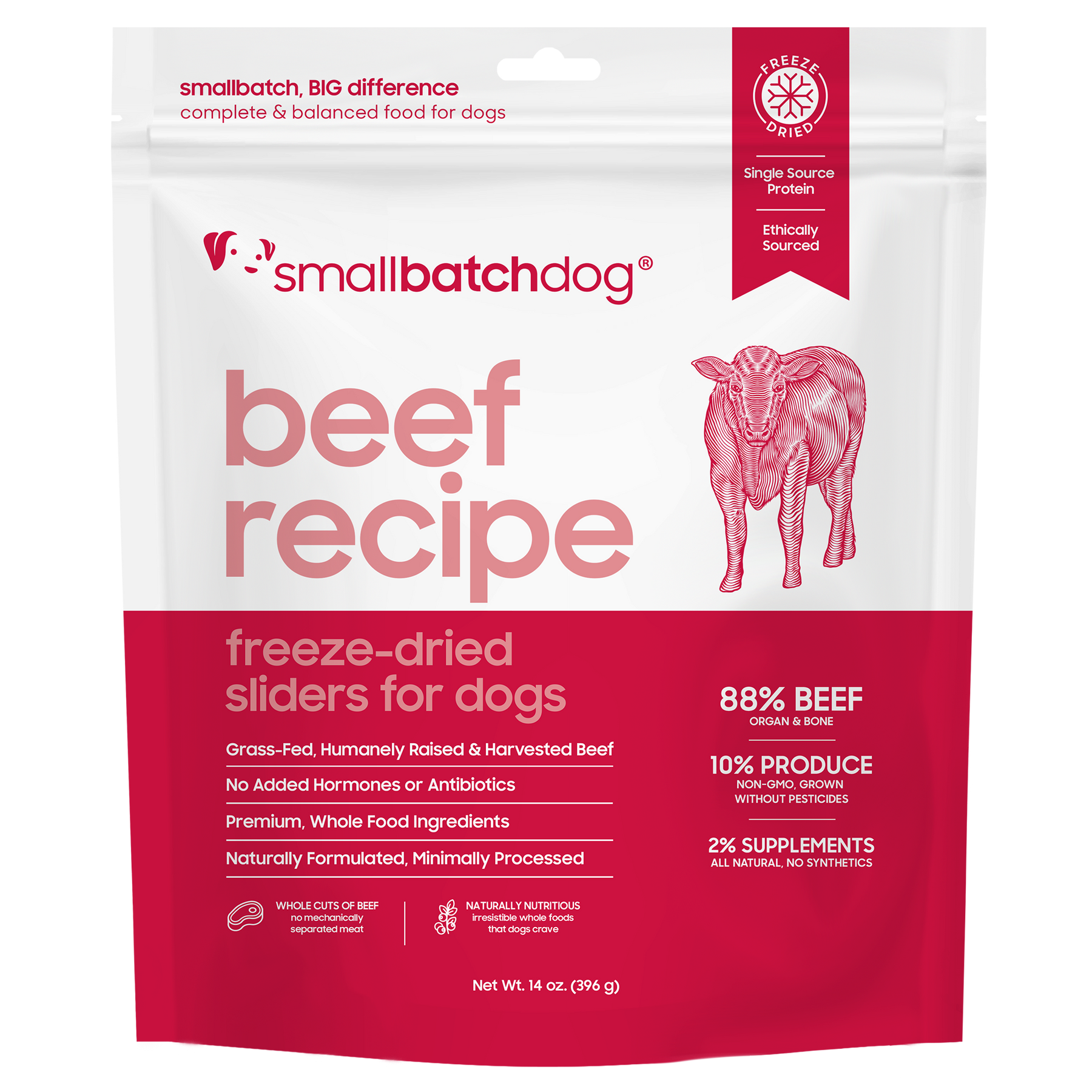 Freeze-Dried Raw Beef Sliders - 14 oz - Dog Food