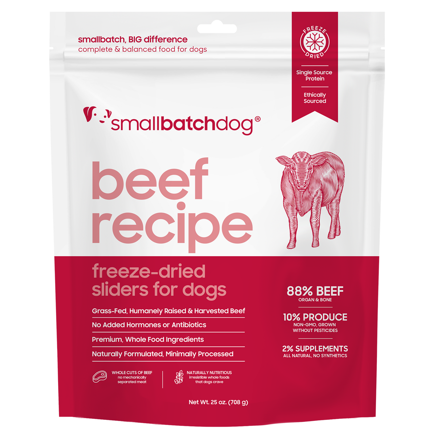 Freeze-Dried Raw Beef Sliders - 25 oz - Dog Food