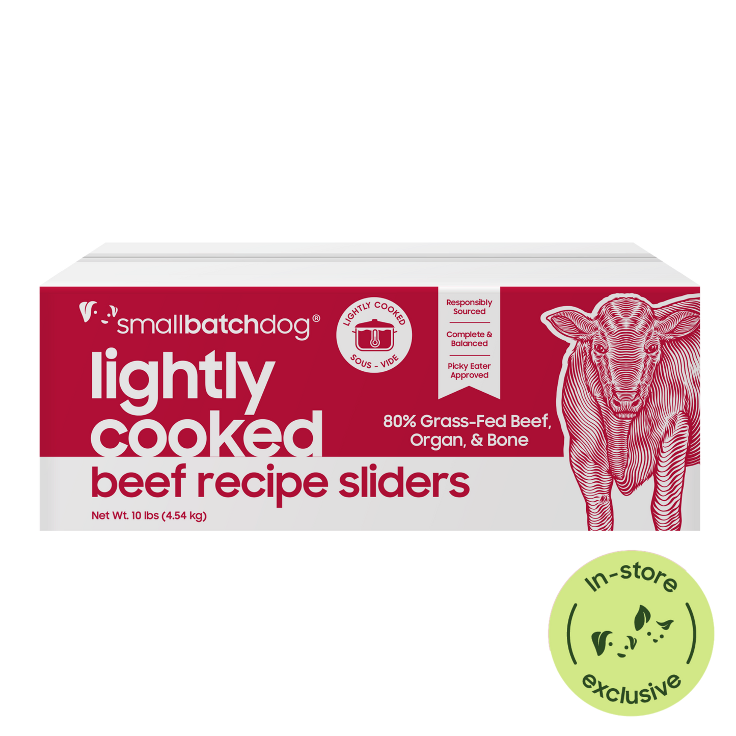 Lightly Cooked Beef Sliders for Dogs - 10 lb - Dog Food