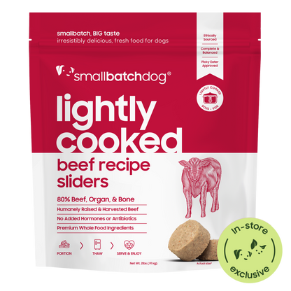 Lightly Cooked Beef Sliders for Dogs - 5 lb - Dog Food