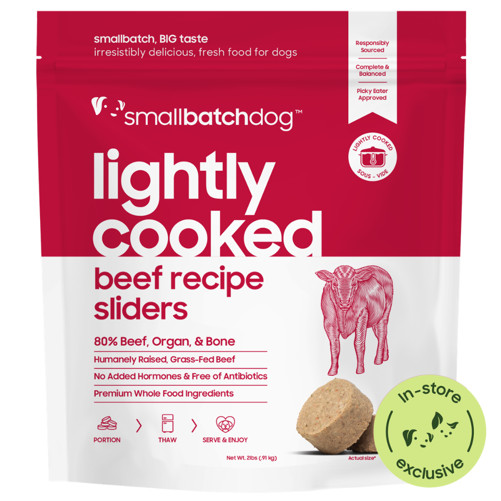 Lightly Cooked Beef Sliders for Dogs