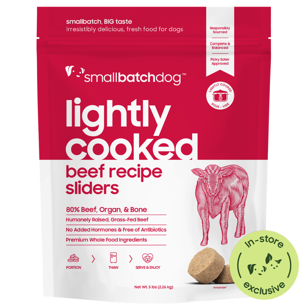 Lightly Cooked Beef Sliders for Dogs