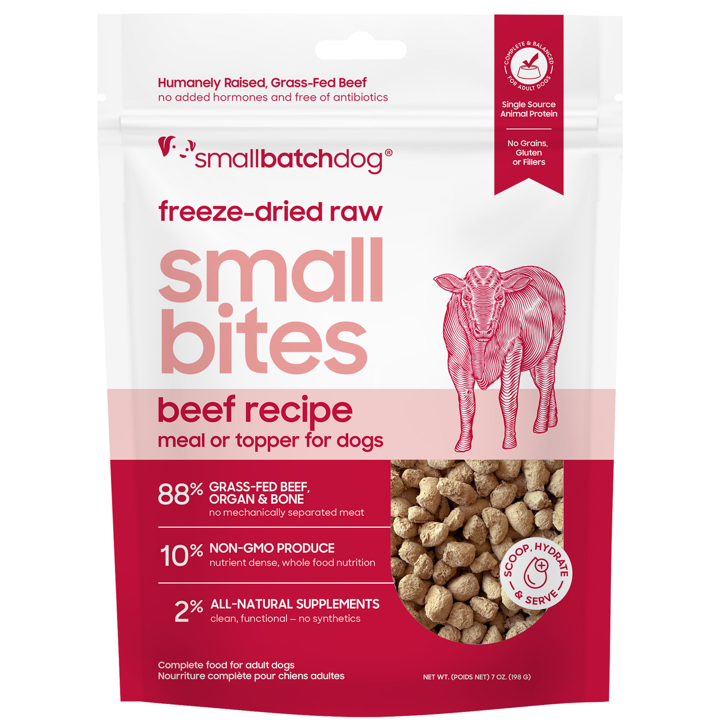 Freeze-Dried Raw Beef Small Bites - 7 oz - Dog Food & Meal Topper