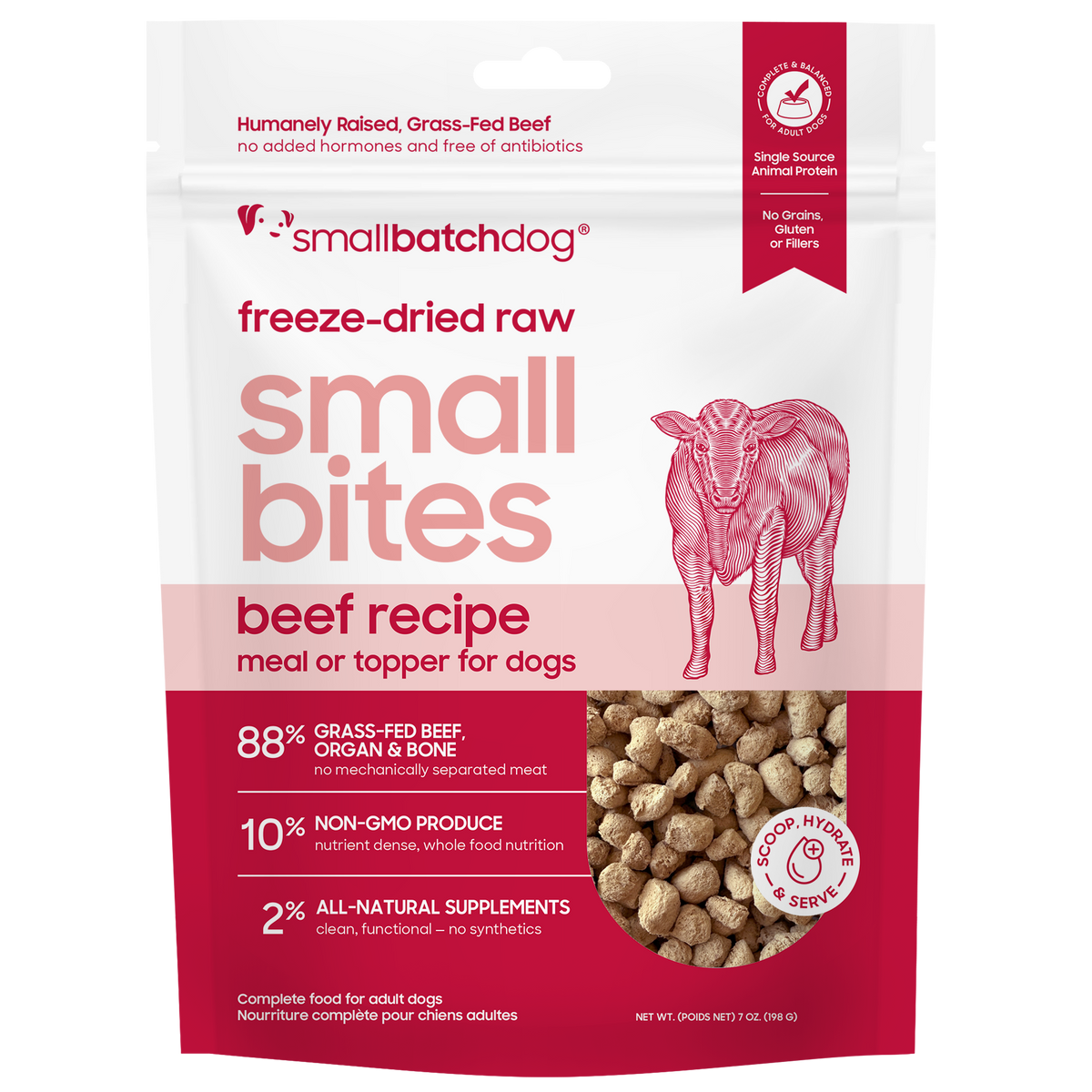Small Batch Freeze-Dried Beef Small Bites 7oz Dog Food – Smallbatch Pets