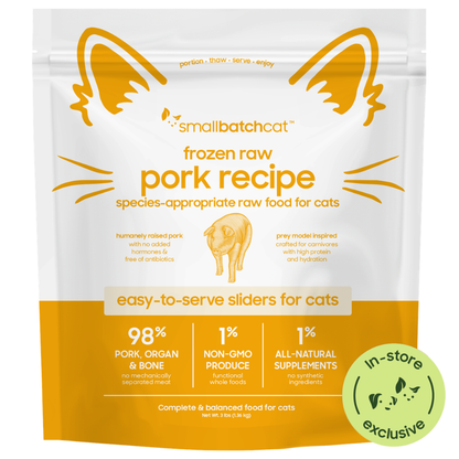 Frozen Raw Pork Sliders for Cats