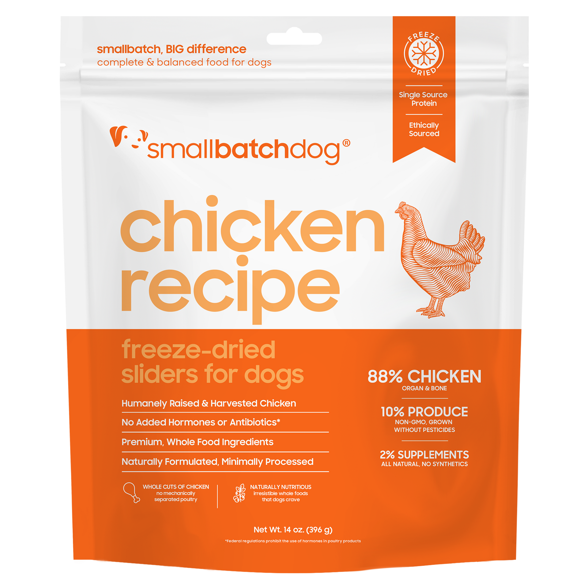 Smallbatch Pets Freeze-Dried Chicken Sliders 14oz for Dogs