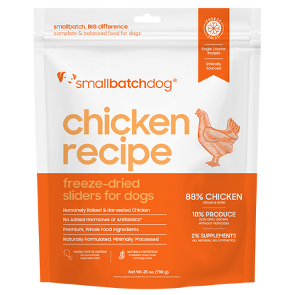 Freeze-Dried Raw Chicken Sliders - 25 oz - Dog Food