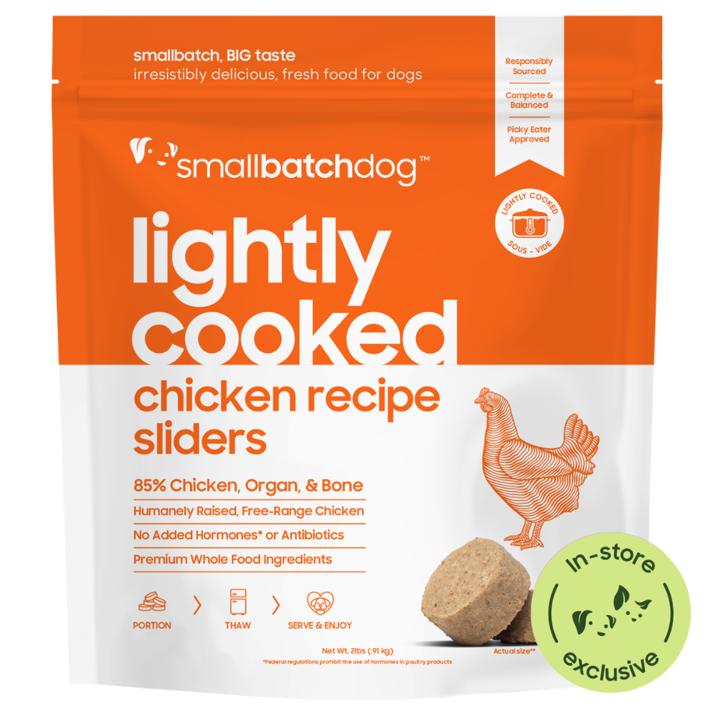 Lightly Cooked Chicken Sliders for Dogs