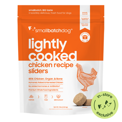 Lightly Cooked Chicken Sliders for Dogs - 2 lb - Dog Food