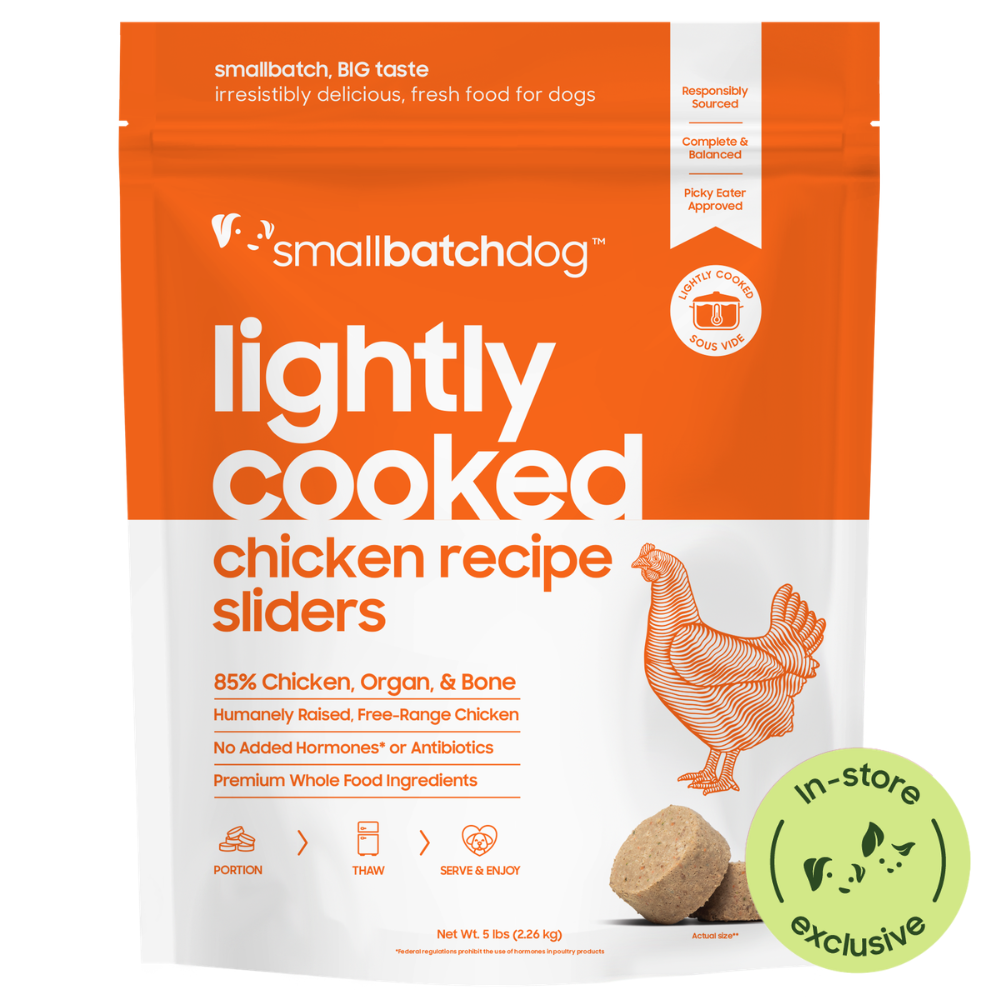 Lightly Cooked Chicken Sliders for Dogs