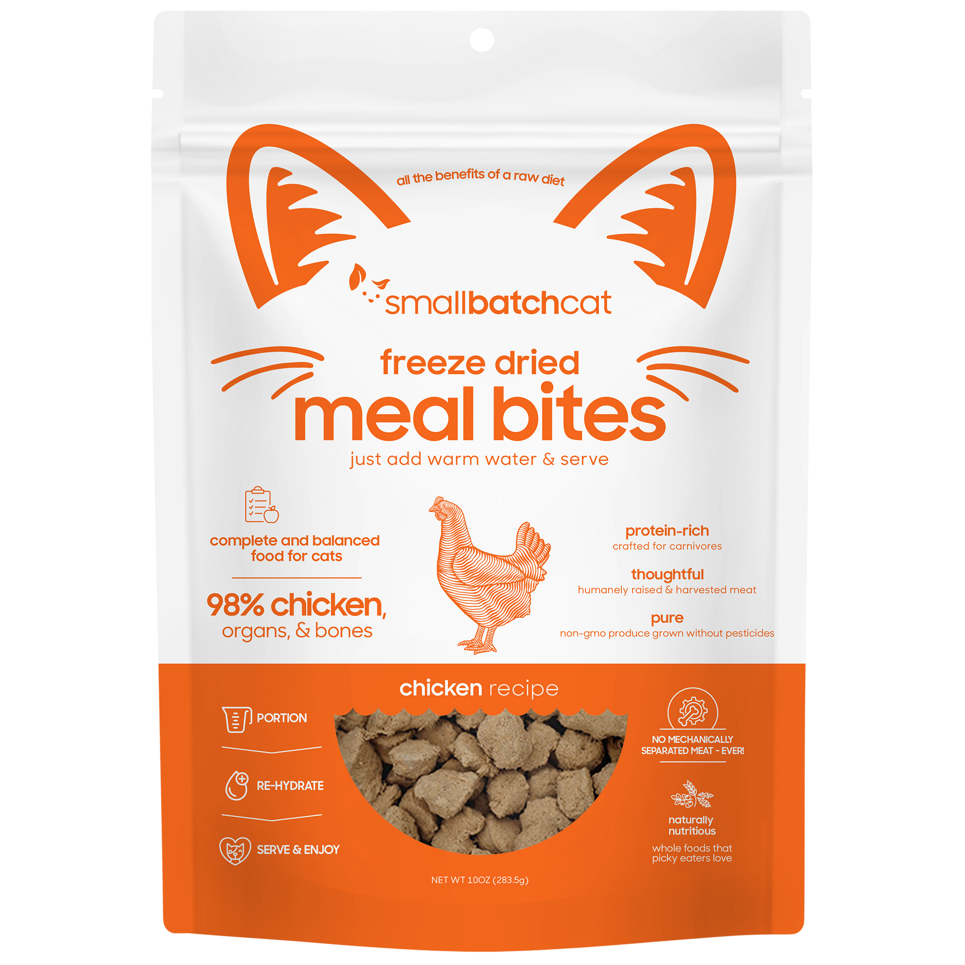 Freeze-Dried Chicken Meal Bites 10oz for Cats – Smallbatch