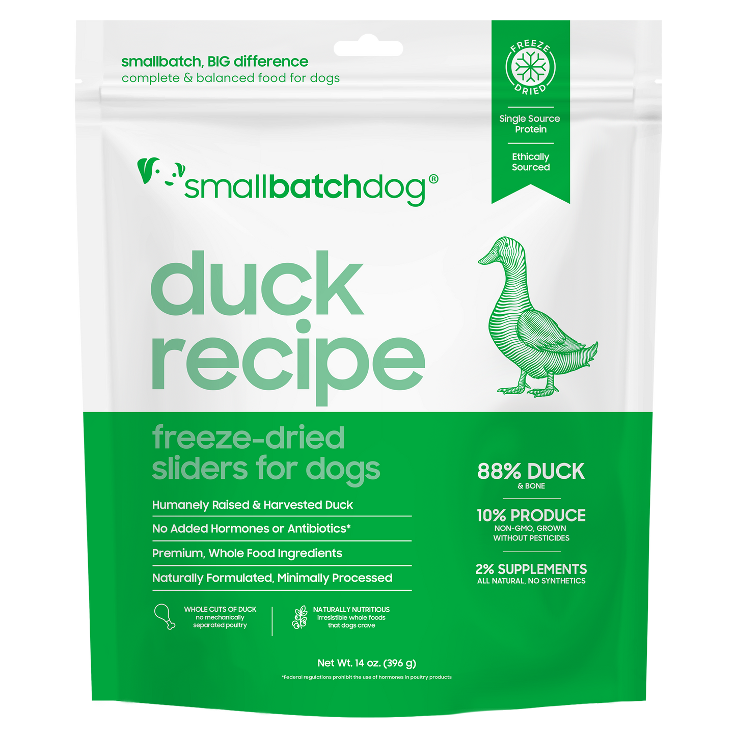 Freeze-Dried Raw Duck Sliders - 14 oz