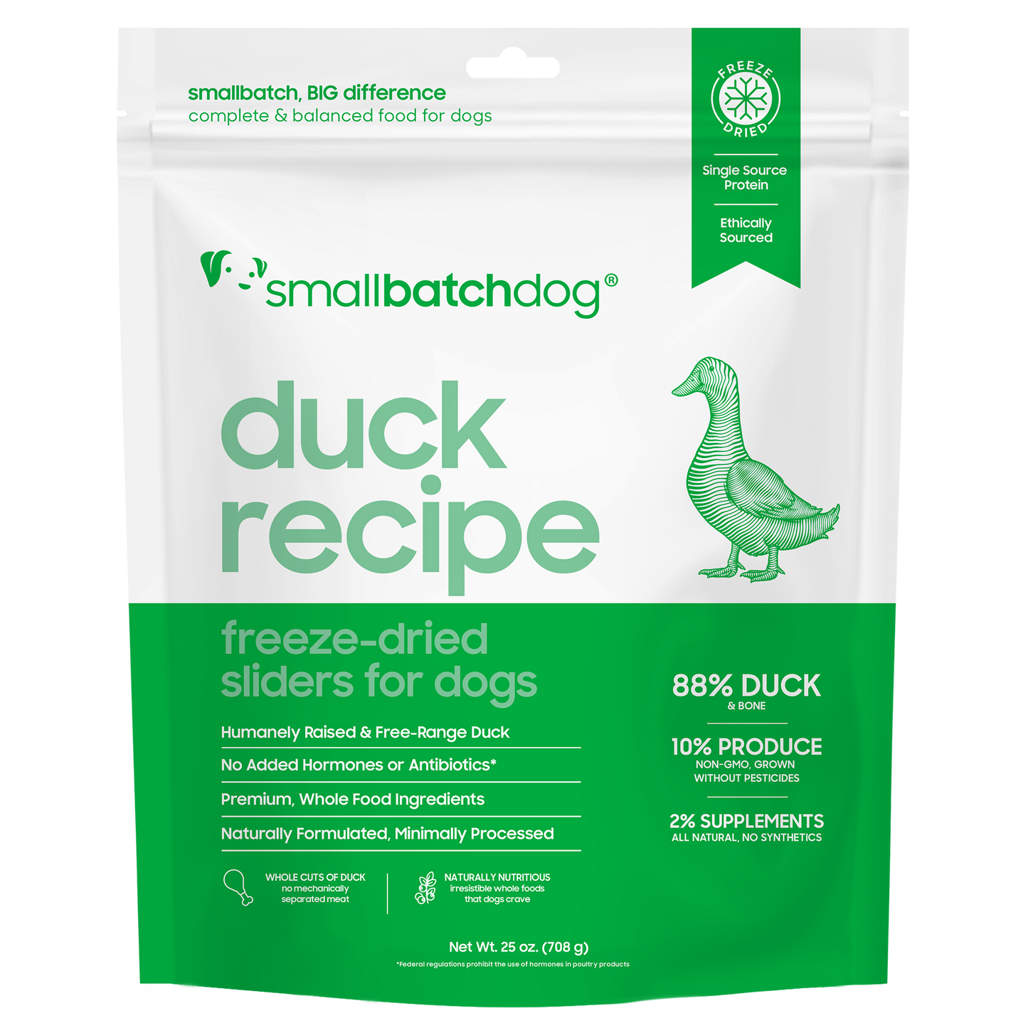 Freeze-Dried Raw Duck Sliders - 25 oz