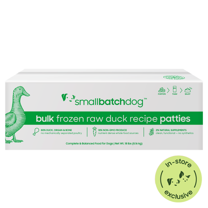 Frozen Raw Duck Patties for Dogs
