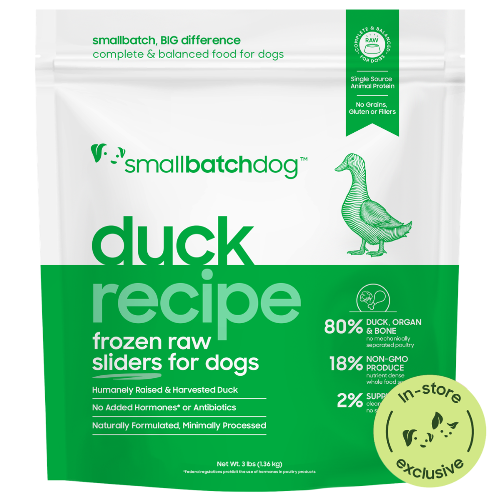 Frozen Raw Duck Sliders for Dogs