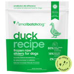 Frozen Raw Duck Sliders for Dogs