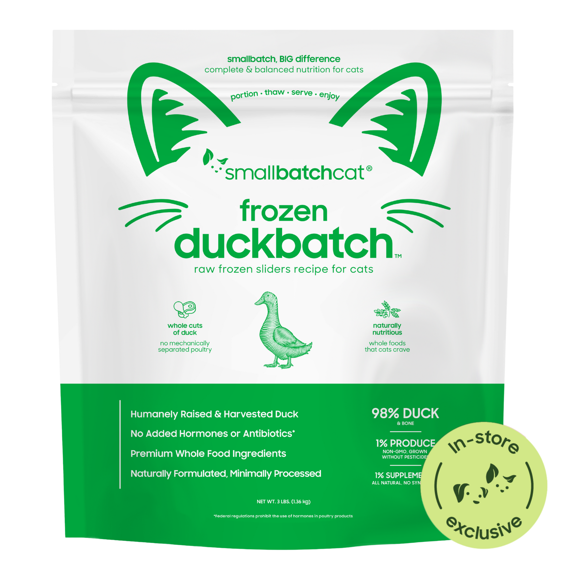 Frozen Raw Duck Sliders for Cats - Cat Food