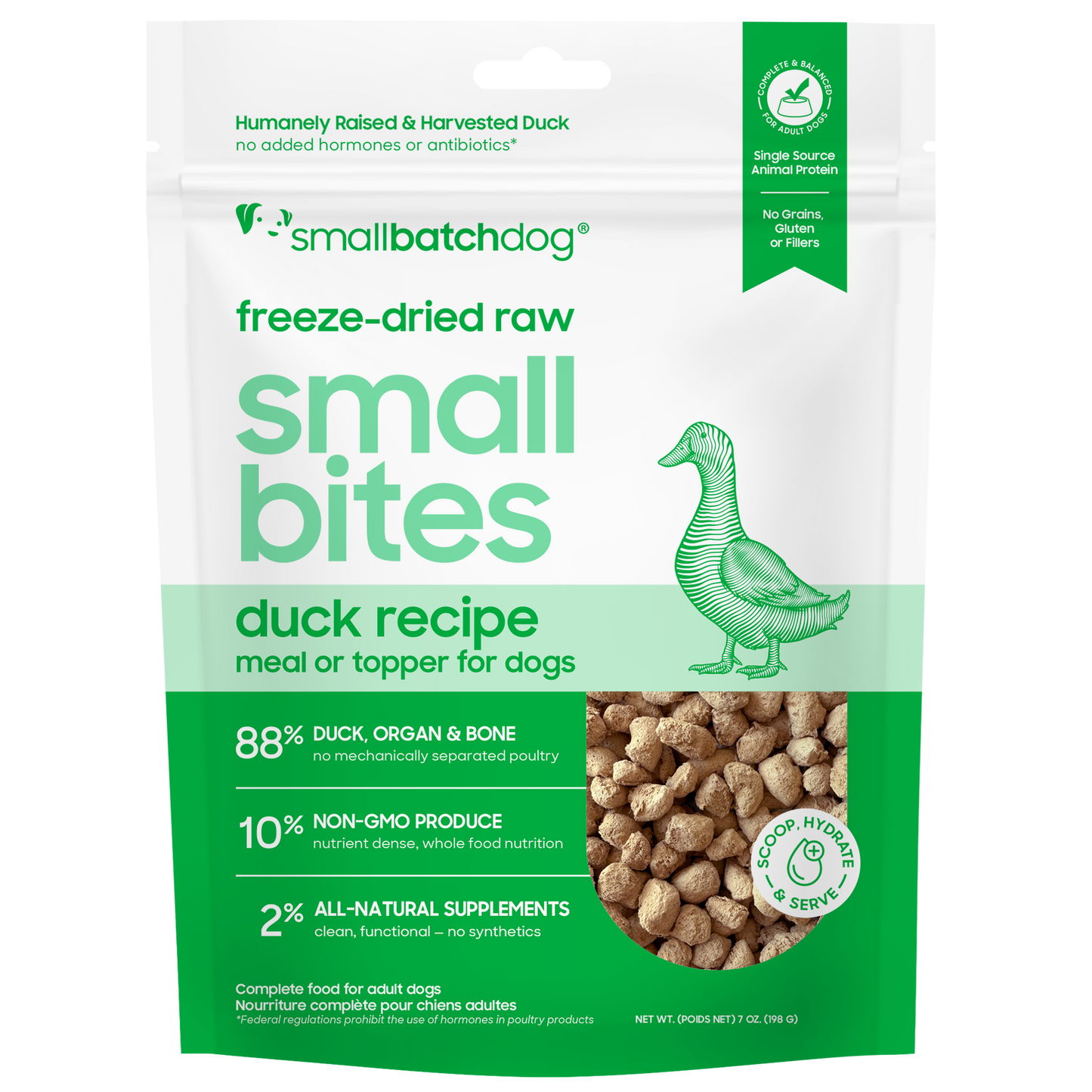 Freeze-Dried Raw Duck Small Bites - Dog Food