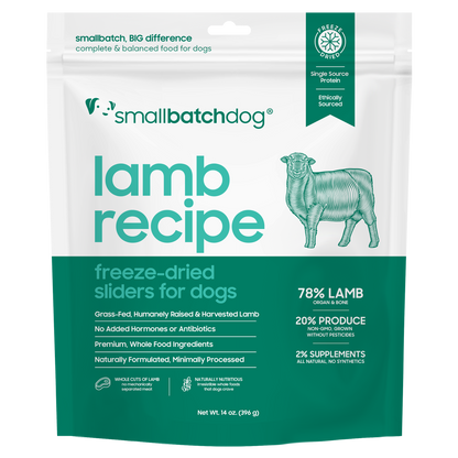Freeze-Dried Raw Lamb Sliders - 14 oz - Dog Food