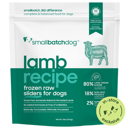 Frozen Raw Lamb Sliders for Dogs