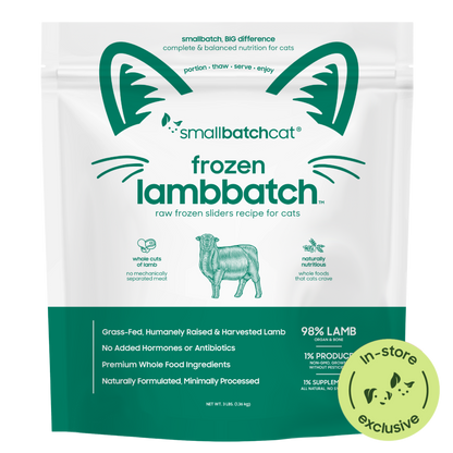 Frozen Raw Lamb Sliders for Cats - Cat Food