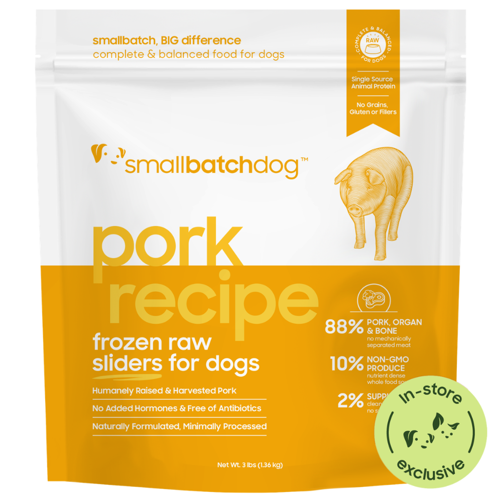 Frozen Raw Pork Sliders for Dogs