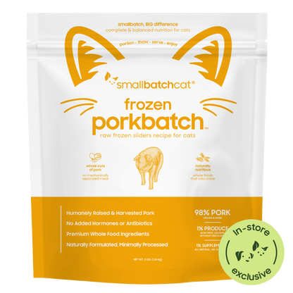 Frozen Raw Pork Sliders for Cats - Cat Food