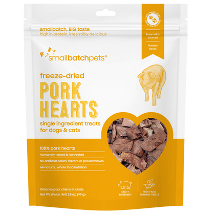 Freeze-Dried Pork Heart Treats - 3.5 oz - Treats