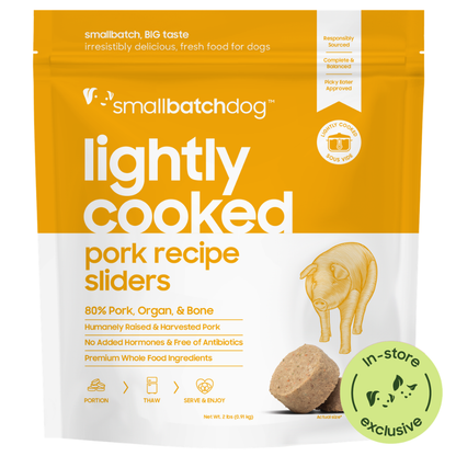 Lightly Cooked Pork Sliders for Dogs