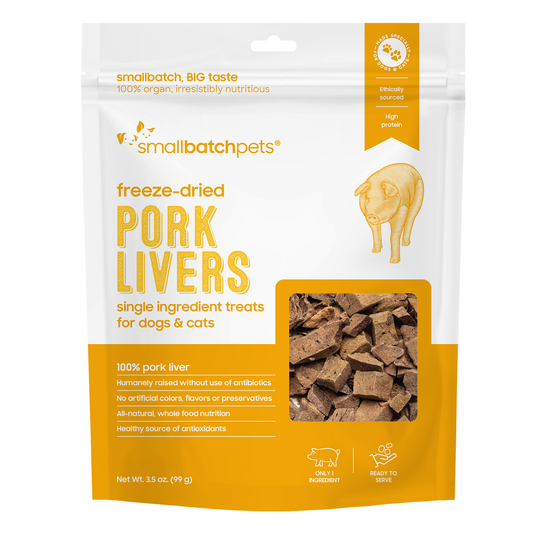 Freeze-Dried Pork Liver Treats - 3.5 oz - Treats