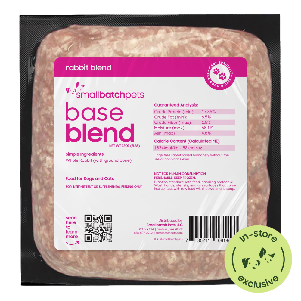 Frozen Raw Rabbit Base Blend - Dog Food