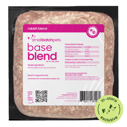 Frozen Raw Rabbit Base Blend - Dog Food
