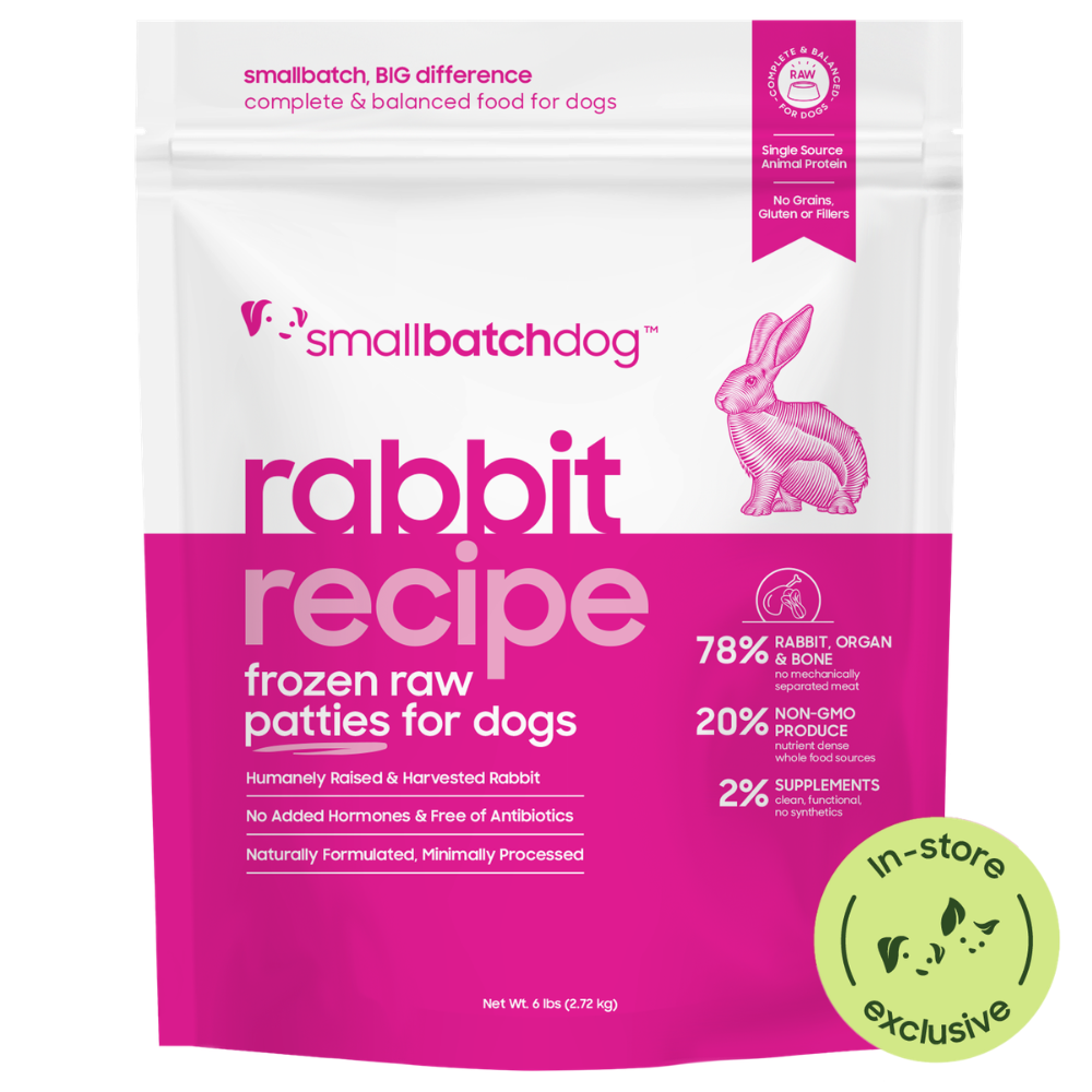 Frozen Raw Rabbit Patties for Dogs