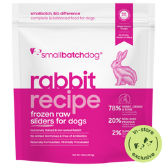 Frozen Raw Rabbit Sliders for Dogs - 3lb sliders - Dog Food