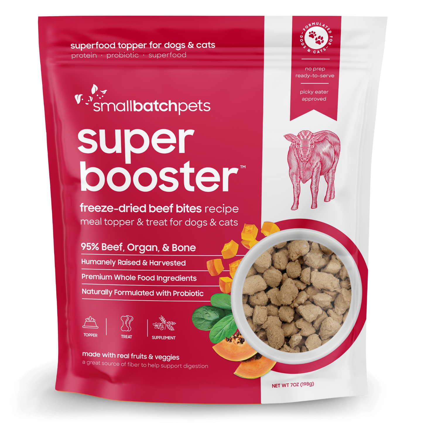 Freeze-Dried Beef Super Boosters - 7 oz - Meal Topper & Treat
